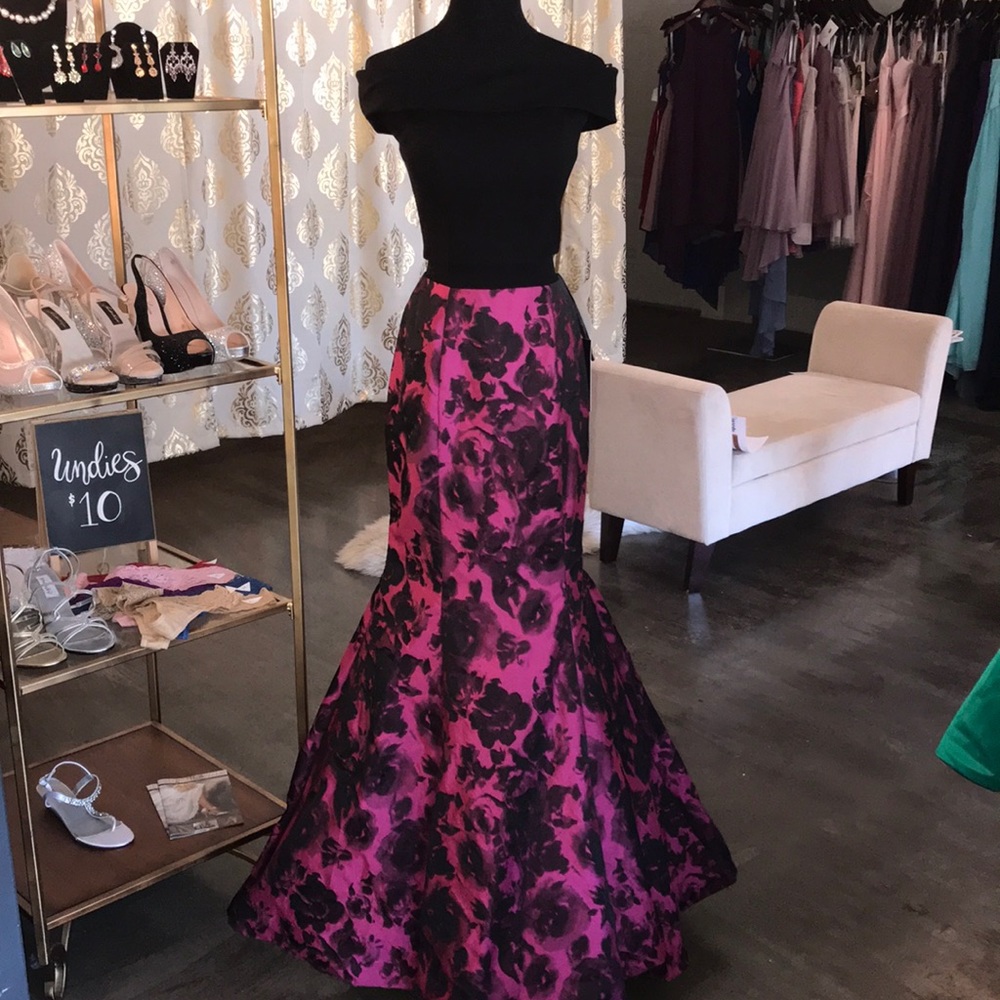 Sherri Hill two piece mermaid print gown